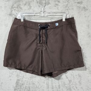 Xelosette Womens Board Shorts Brown 12 Swim Surf Made in USA